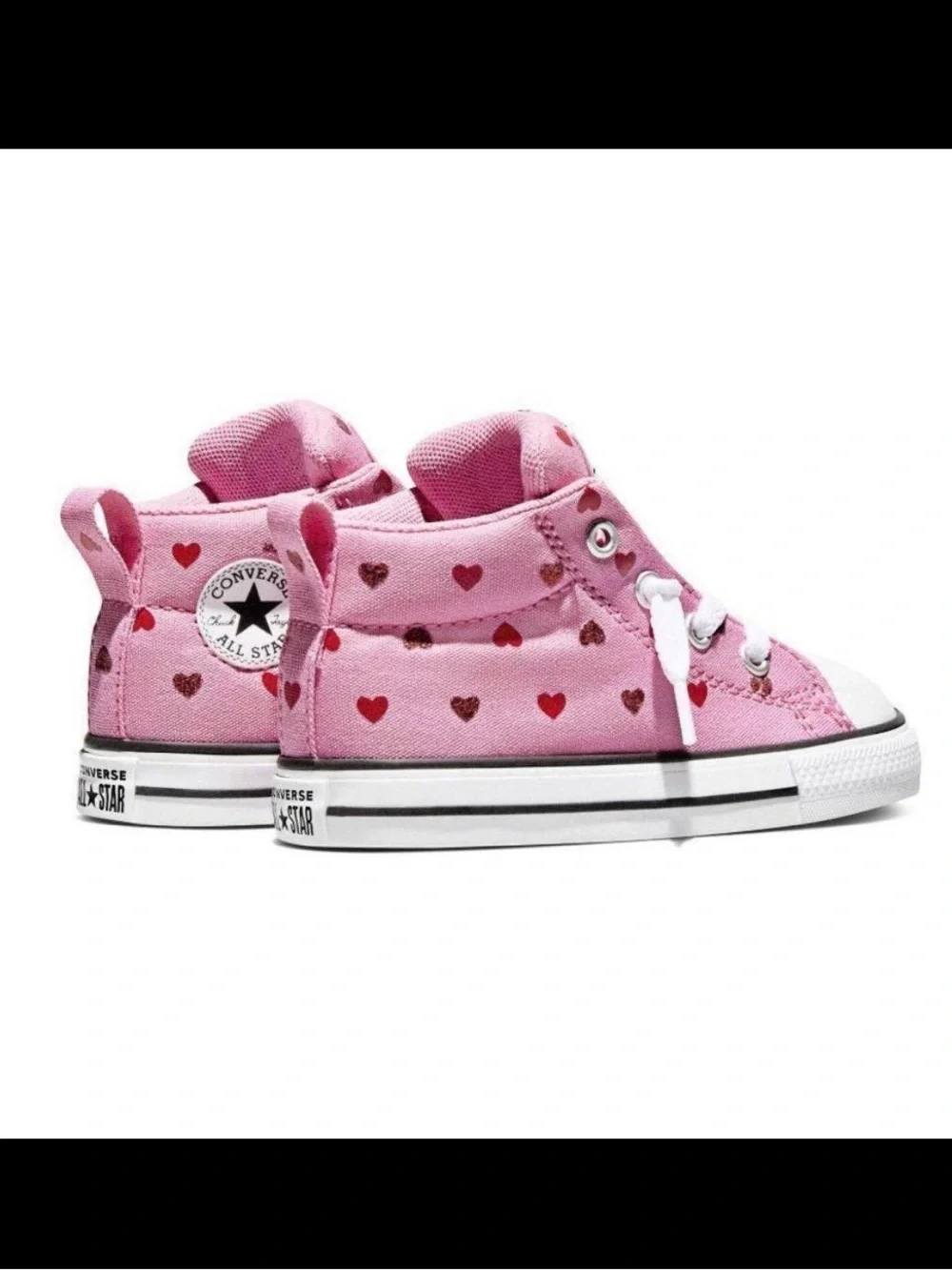 Toddler Converse High Top Pink with Hearts Sneakers